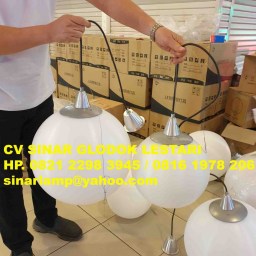 Kap Lampu Gantung Bulat Putih Diameter 60cm 50cm 40cm 30cm